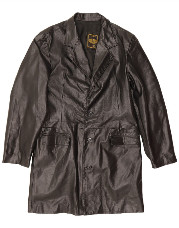 Douglas Mens Leather Coat UK 38 Medium Black Leather