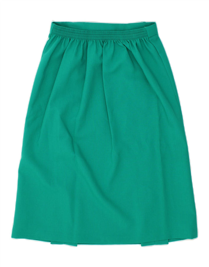 VINTAGE Womens A-Line Skirt UK 16 Large W32 Turquoise Polyester Vintage Vintage and Second-Hand Vintage from Messina Hembry 