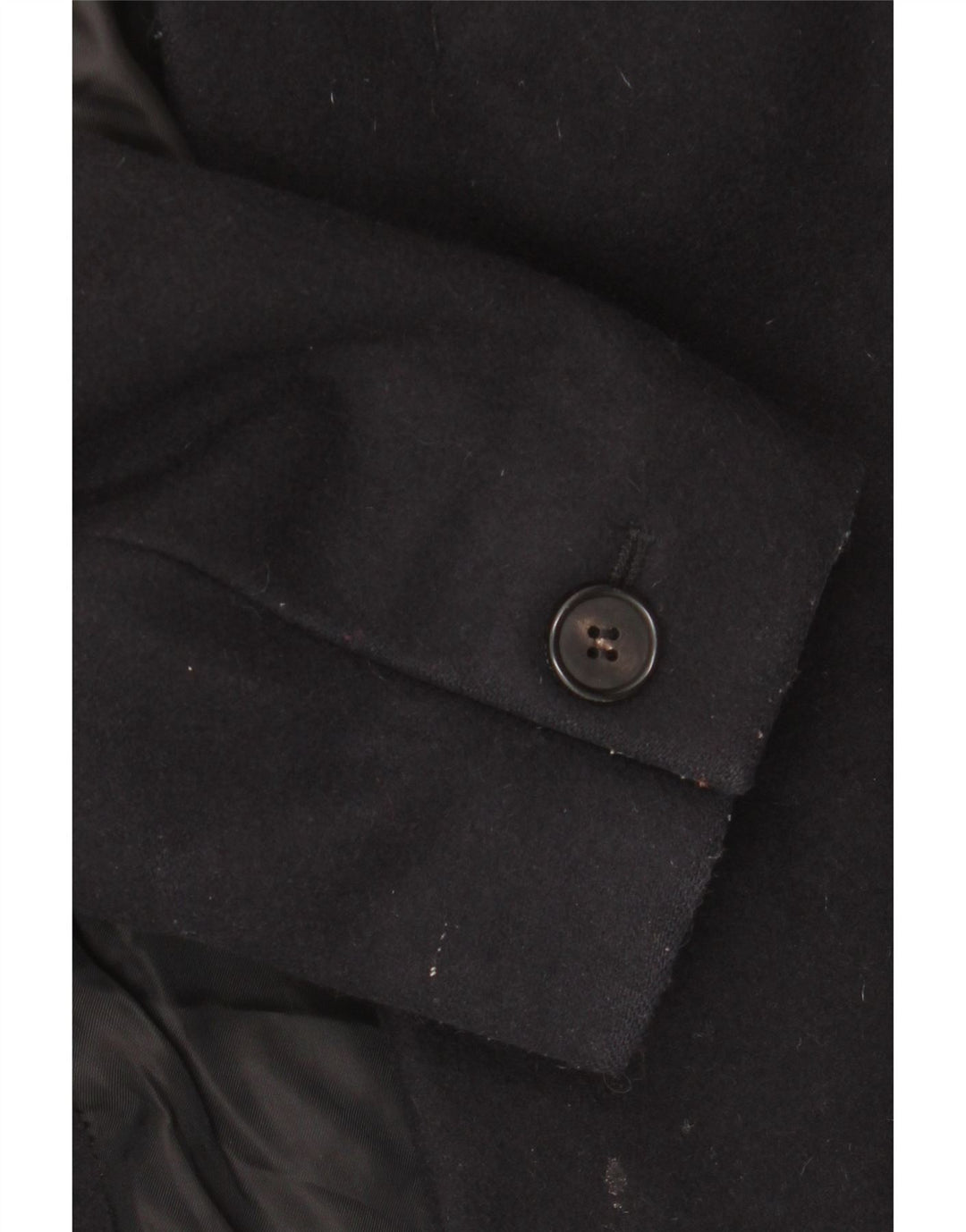 ALL SAINTS Mens Overcoat UK 40 Large Black Wool