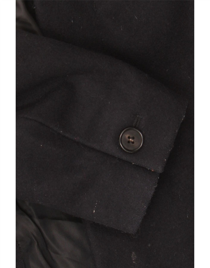 ALL SAINTS Mens Overcoat UK 40 Large Black Wool
