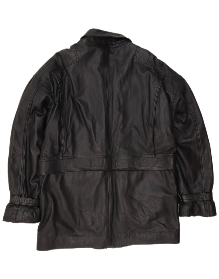Vintage Mens Leather Jacket UK 38 Medium Black