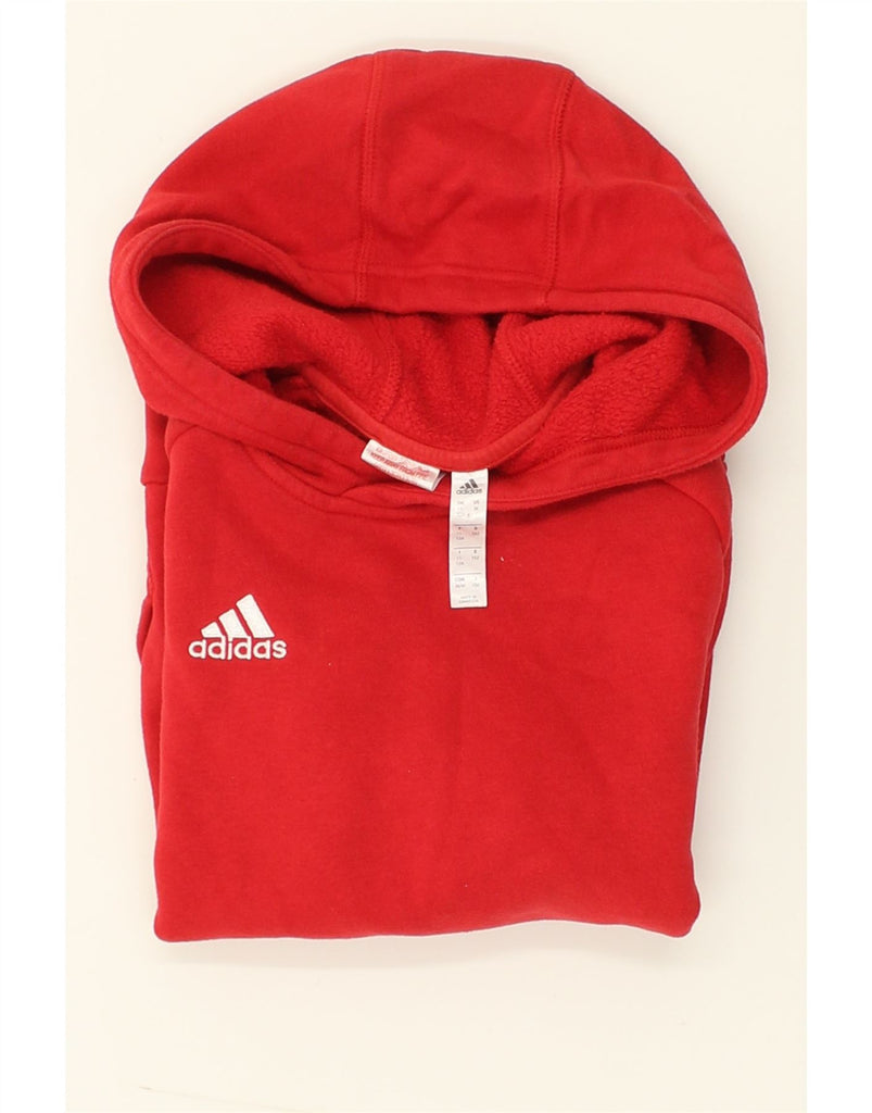 ADIDAS Girls Hoodie Jumper 11-12 Years Red Cotton | Vintage Adidas | Thrift | Second-Hand Adidas | Used Clothing | Messina Hembry 