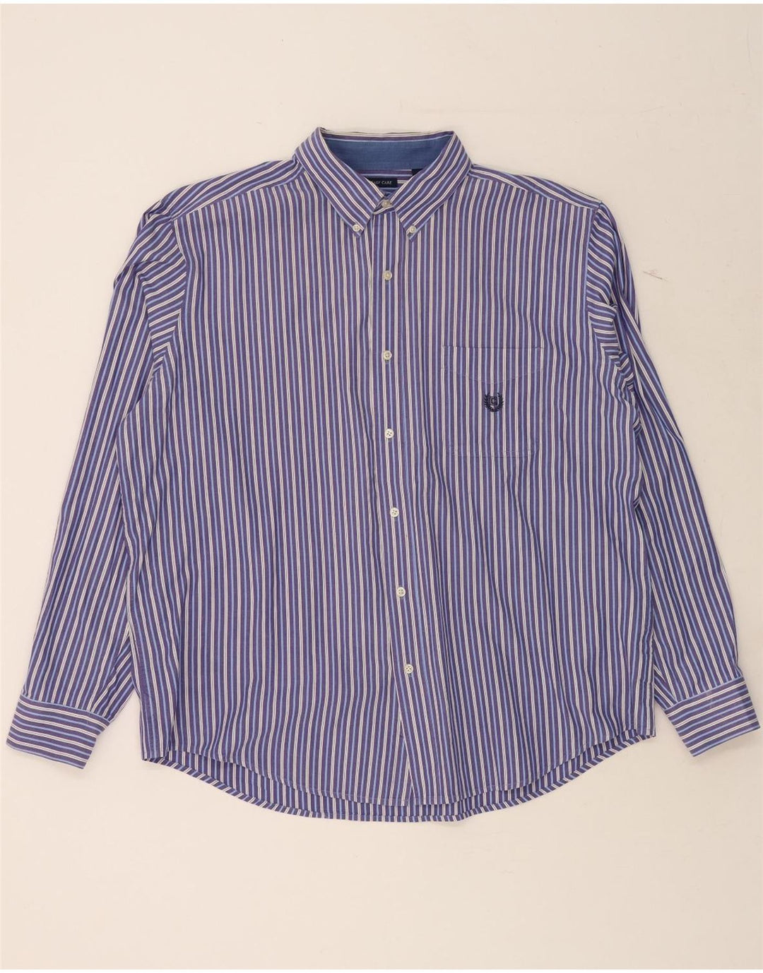 CHAPS Mens Shirt 2XL Purple Striped Cotton Vintage Chaps and Second-Hand Chaps from Messina Hembry 