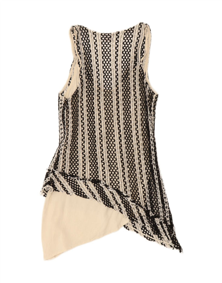 ZARA Womens Sleeveless Asymmetric Tunic Dress UK 12 Medium Black Check