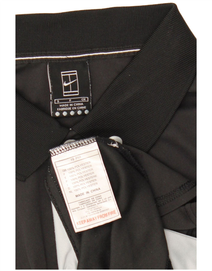 Nike Mens Polo Shirt Small Black Colourblock Polyester