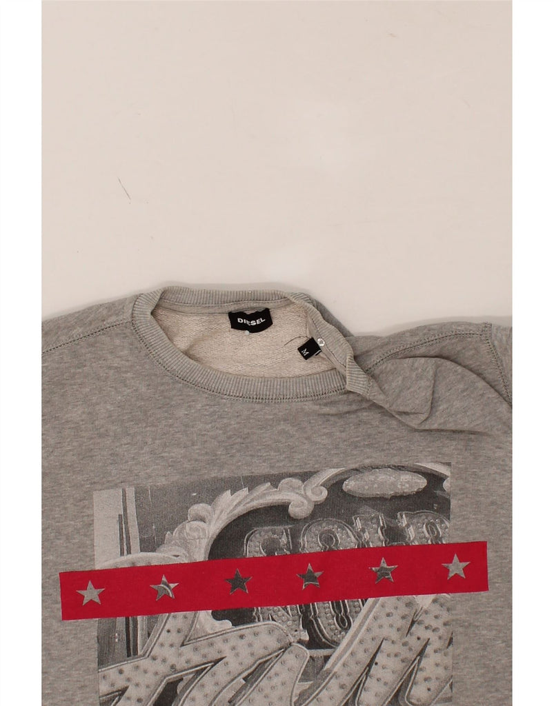 DIESEL Mens Graphic Sweatshirt Jumper Medium Grey Cotton Vintage Diesel and Second-Hand Diesel from Messina Hembry 