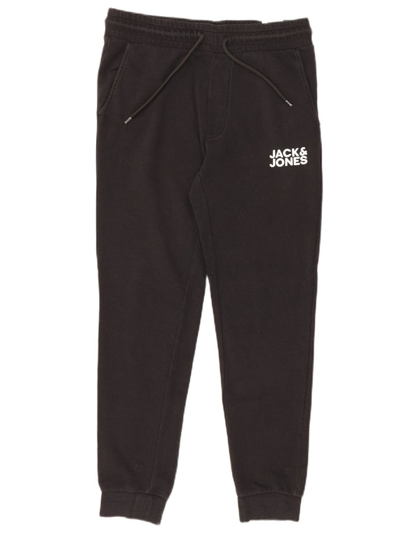 Jack & Jones Mens Graphic Tracksuit Trousers Joggers Medium Black Cotton