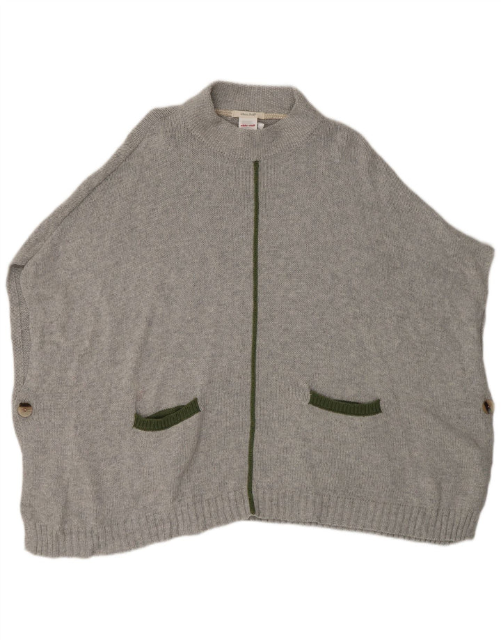 White Stuff Womens Poncho Jumper One Size Grey Cotton