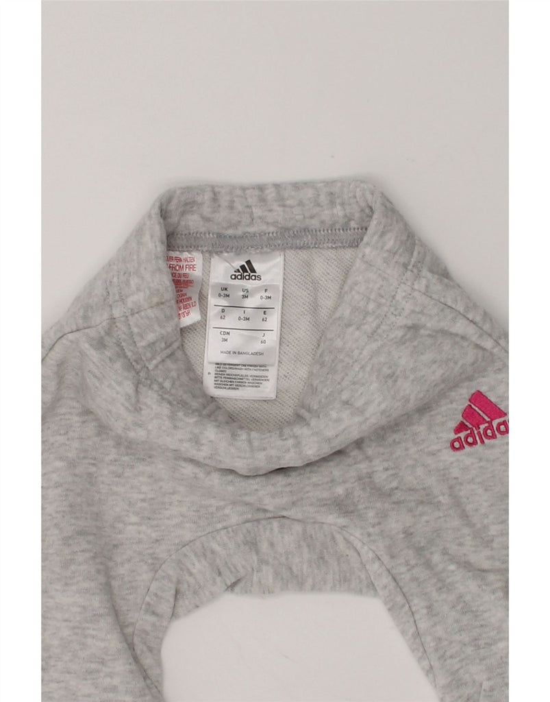 ADIDAS Baby Boys Tracksuit Trousers 0-3 Months Grey Cotton | Vintage Adidas | Thrift | Second-Hand Adidas | Used Clothing | Messina Hembry 