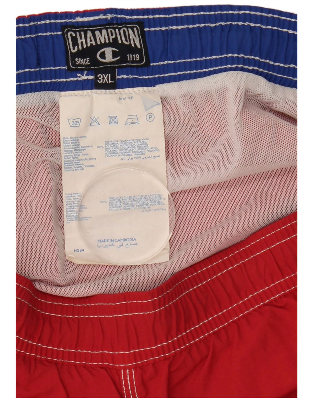 Champion Mens Swimming Shorts 3XL Red Polyamide