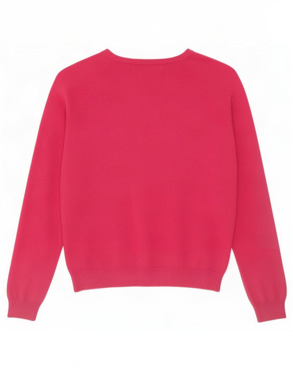 Zara Womens Cardigan Sweater UK 12 Medium Pink Cotton