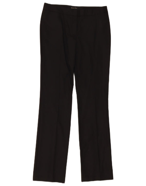 Massimo Dutti Womens Bootcut Casual Trousers EU 36 XS W26 L31 Black Viscose