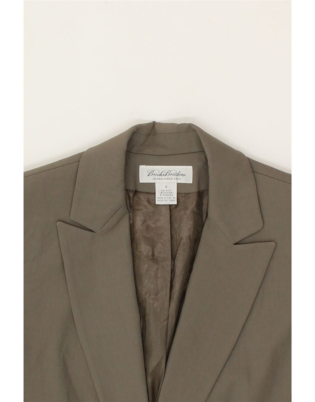 BROOKS BROTHERS Womens 1 Button Blazer Jacket US 8 Medium Grey Wool Vintage Brooks Brothers and Second-Hand Brooks Brothers from Messina Hembry 