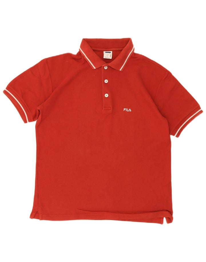 Fila Mens Polo Shirt Small Red Cotton