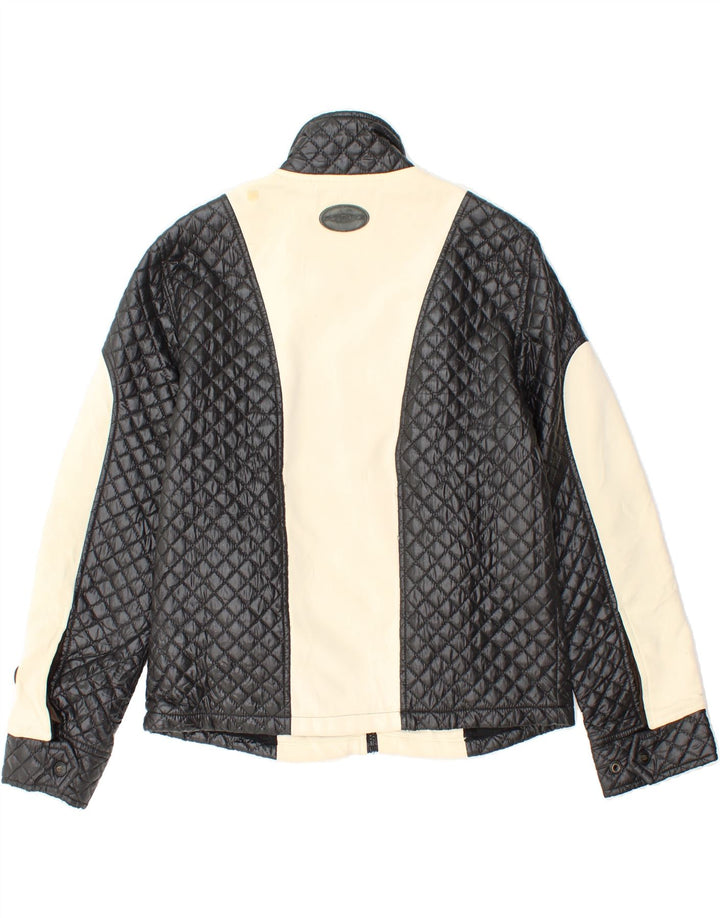 SUNSHINE Womens Quilted Jacket EU 36 Small Black Colourblock Polyester Vintage Sunshine and Second-Hand Sunshine from Messina Hembry 