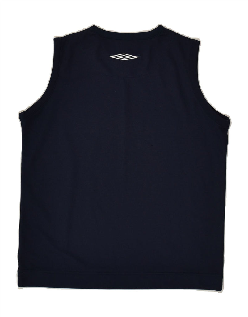 UMBRO Boys Graphic Vest Top 10-11 Years Navy Blue Polyester | Vintage Umbro | Thrift | Second-Hand Umbro | Used Clothing | Messina Hembry 