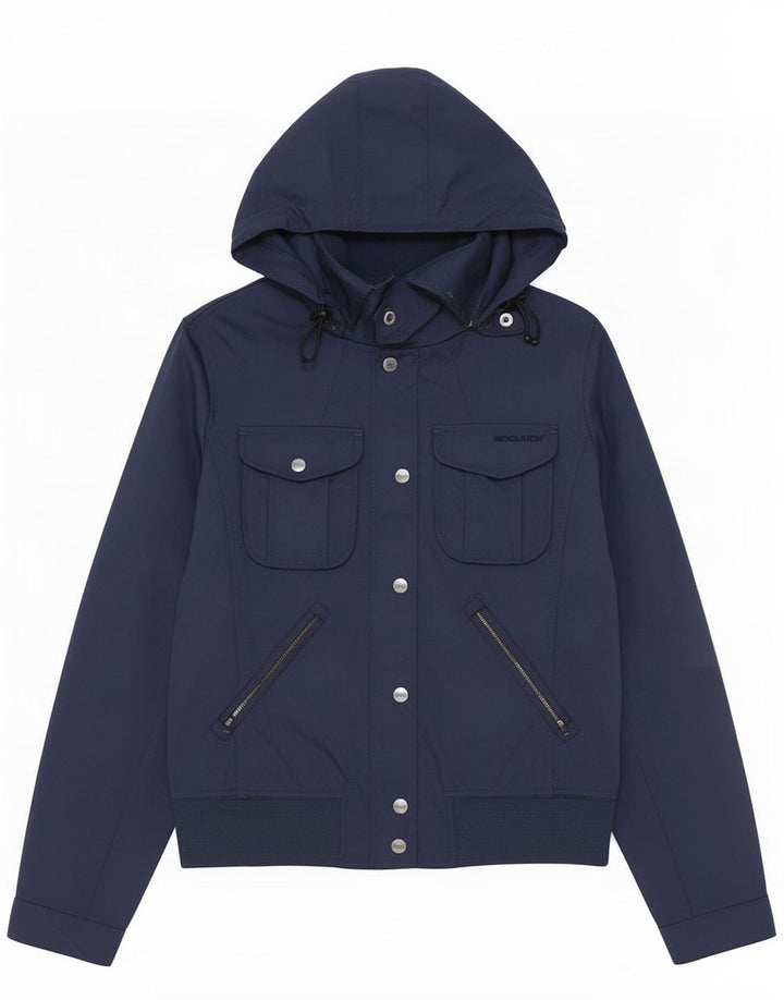 Woolrich Womens Rain Jacket UK 12 Large Navy Blue Nylon