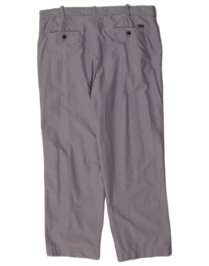 IZOD Mens Straight Chino Trousers W36 L29 Blue Cotton