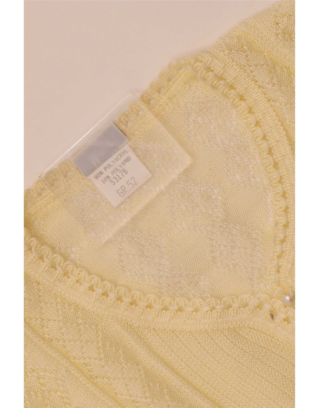 Vintage Womens Knit Blouse Top IT 52 2XL Off White Polyacrylic