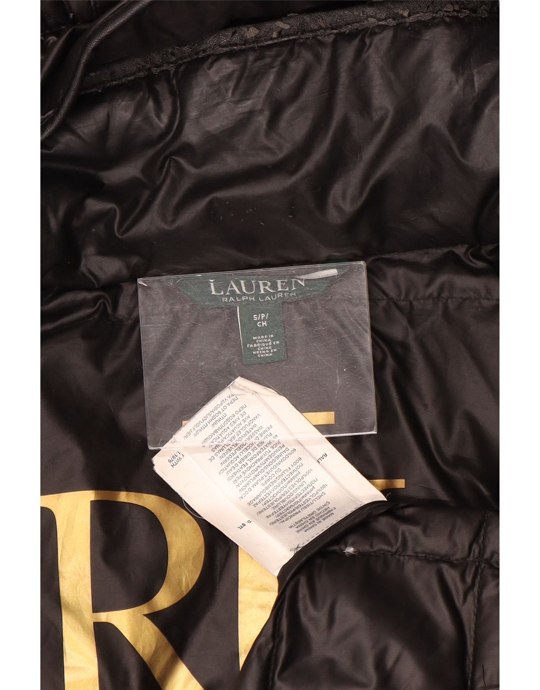 Ralph Lauren Womens Hooded Padded Jacket UK 10 Small Black Polyester