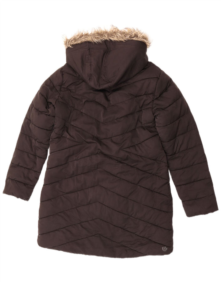 Fat Face Womens Oversized Hooded Sherpa Padded Coat UK 10 Small Black