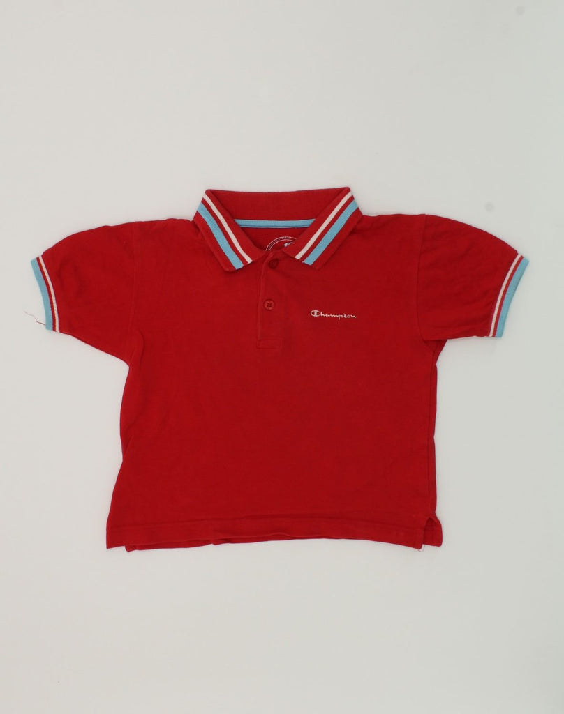 CHAMPION Boys Polo Shirt 3-4 Years 2XS Red Cotton | Vintage Champion | Thrift | Second-Hand Champion | Used Clothing | Messina Hembry 