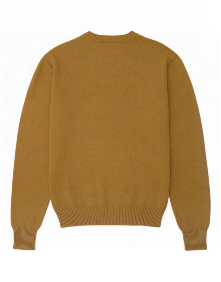Timberland Mens V-Neck Jumper Sweater Medium Beige Wool