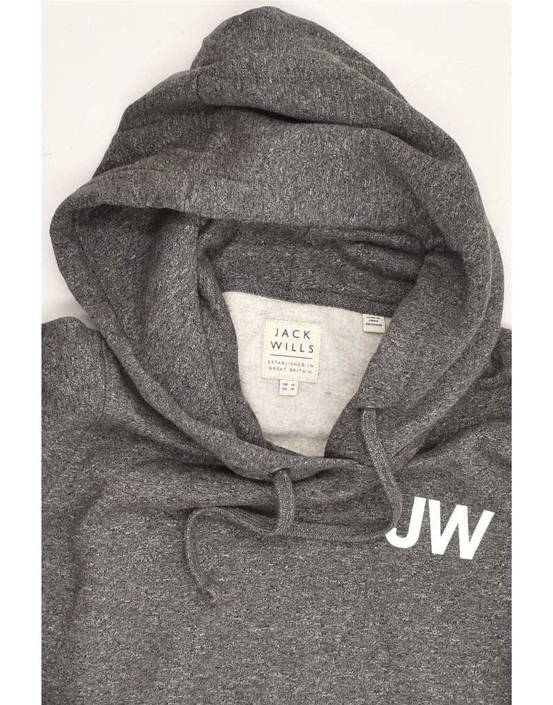 JACK WILLS Womens Hoodie Jumper UK 14 Large Grey Cotton | Vintage Jack Wills | Thrift | Second-Hand Jack Wills | Used Clothing | Messina Hembry 