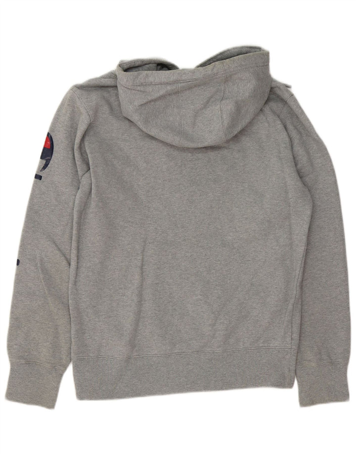CHAMPION Mens Graphic Hoodie Jumper Medium Grey Cotton