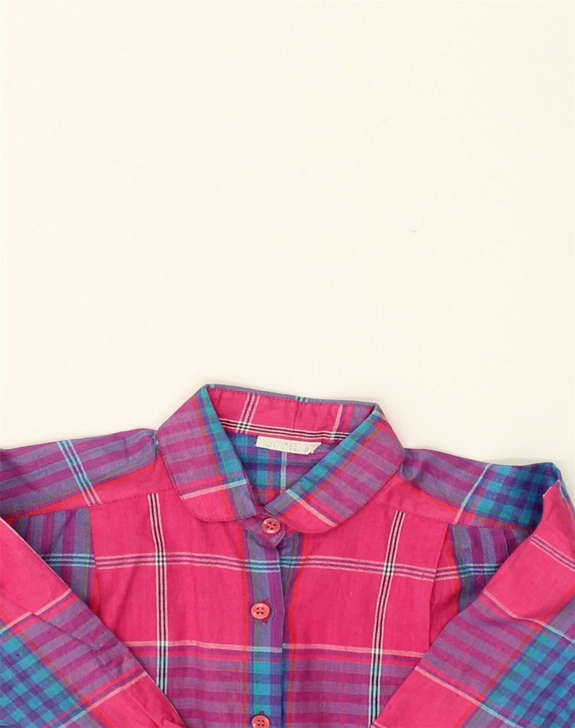 VINTAGE Girls 3/4 Sleeve Shirt 15-16 Years Pink Check Cotton | Vintage Vintage | Thrift | Second-Hand Vintage | Used Clothing | Messina Hembry 