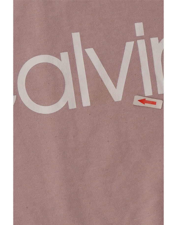 Calvin Klein Womens Oversized Graphic Sweatshirt Jumper UK 14 Medium Pink
