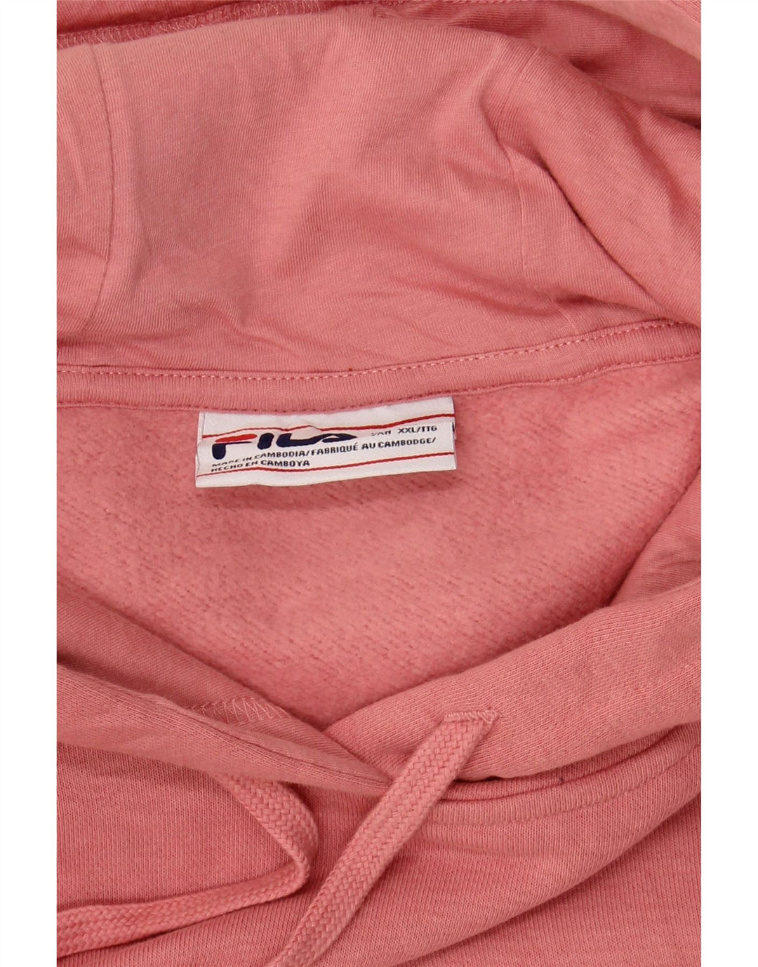 FILA Mens Hoodie Jumper 2XL Pink Cotton Vintage Fila and Second-Hand Fila from Messina Hembry 