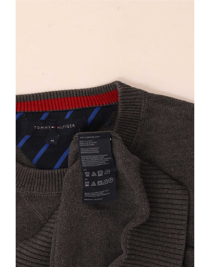 Tommy Hilfiger Mens Crew Neck Jumper Sweater Medium Grey Cotton