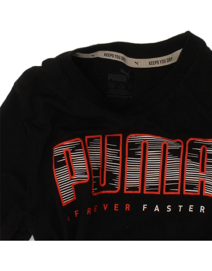 PUMA Boys Graphic T-Shirt Top 9-10 Years Black Cotton Vintage Puma and Second-Hand Puma from Messina Hembry 