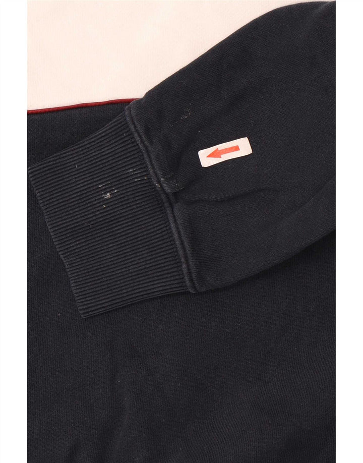 Marks & Spencer Mens Zip Neck Sweatshirt Jumper Large Navy Blue Colourblock