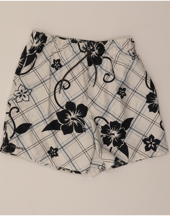 TRIBORD Mens Swimming Shorts Small  White Floral Polyester Vintage Tribord and Second-Hand Tribord from Messina Hembry 