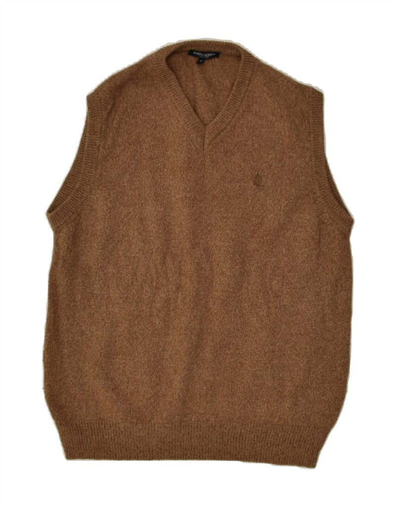 MARINA YACHTING Mens Vest Tank Top Medium Brown New Wool | Vintage Marina Yachting | Thrift | Second-Hand Marina Yachting | Used Clothing | Messina Hembry 