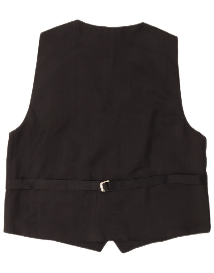 Vintage Mens Abstract Pattern Waistcoat Large Blue