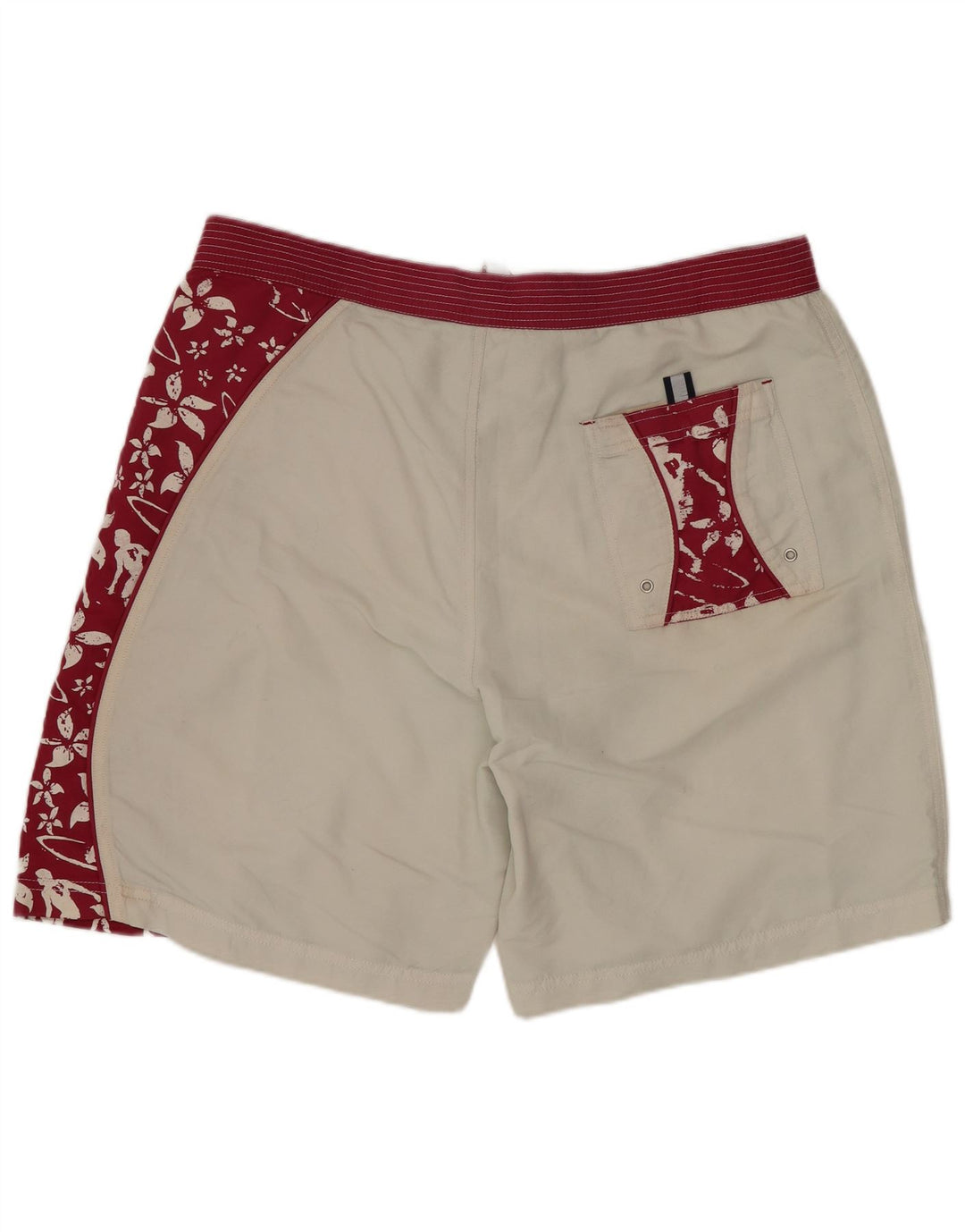 BEST COMPANY Mens Swimming Shorts Large  White Floral Nylon