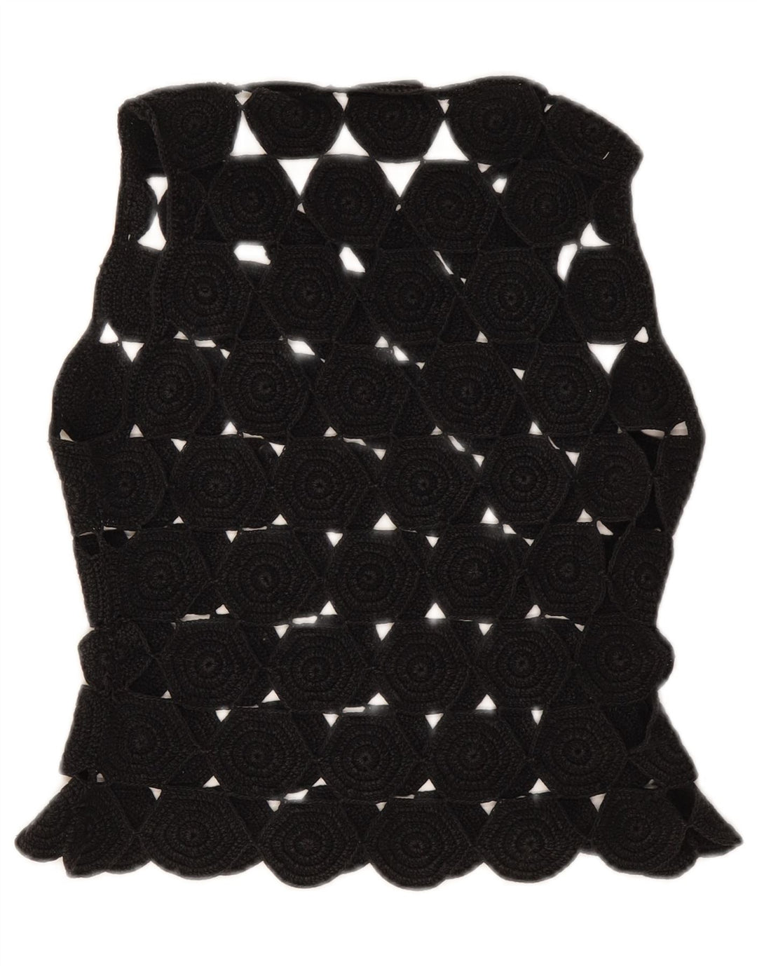 Max & Co. Womens Sleeveless Crochet Crop Top UK 10 Small Black