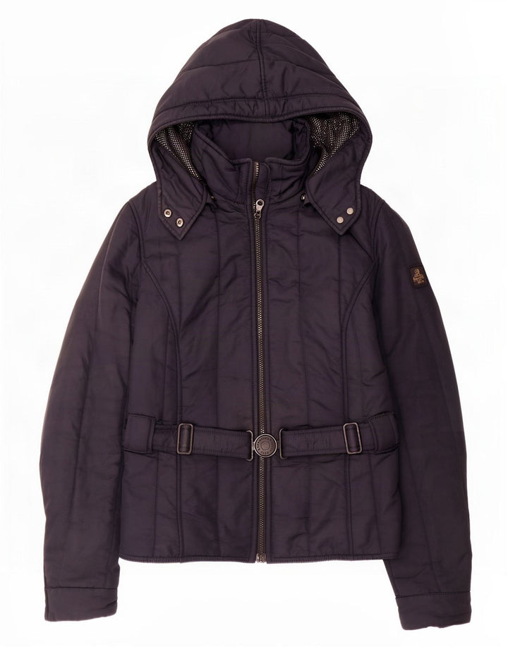 Refrigiwear Womens Hooded Padded Jacket IT 46 Large Navy Blue Polyester