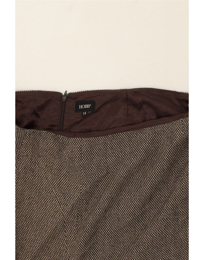 HOBBS Womens Straight Skirt UK 14 Large W34 Brown Spotted Wool | Vintage Hobbs | Thrift | Second-Hand Hobbs | Used Clothing | Messina Hembry 