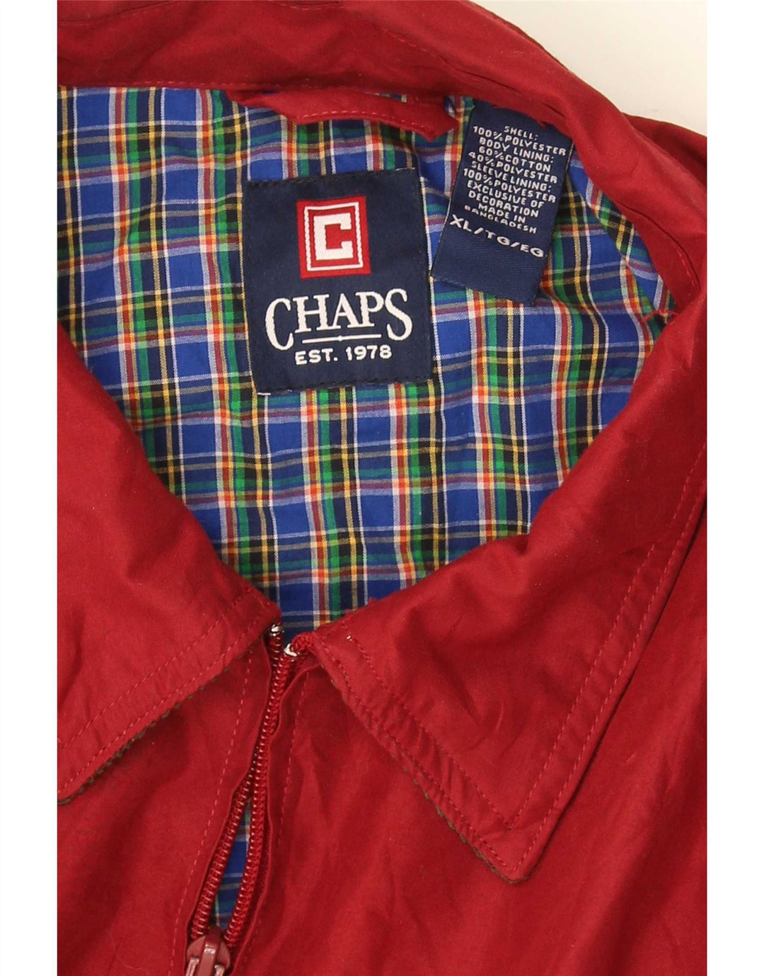 Chaps Mens Bomber Jacket UK 42 XL Red Polyester