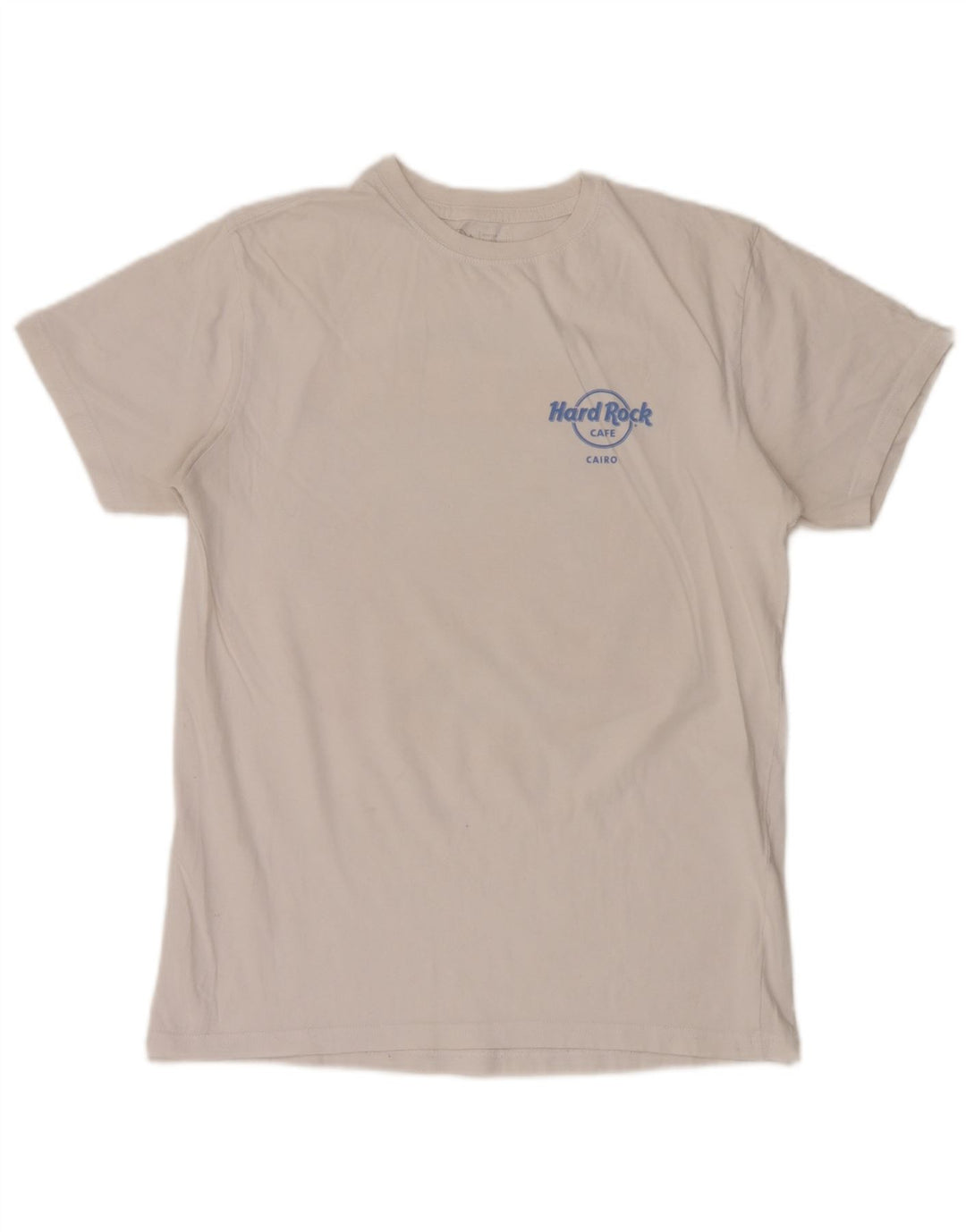 Hard Rock Cafe Mens Cairo Graphic T-Shirt Top Medium White Cotton