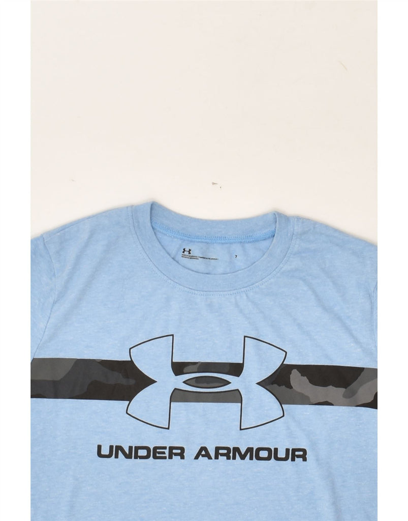 UNDER ARMOUR Boys Graphic Top Long Sleeve 6-7 Years Blue Cotton | Vintage Under Armour | Thrift | Second-Hand Under Armour | Used Clothing | Messina Hembry 