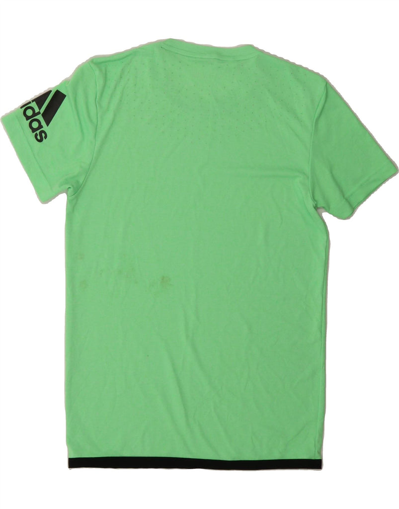 ADIDAS Mens Climachill Graphic T-Shirt Top XS Green Vintage Adidas and Second-Hand Adidas from Messina Hembry 