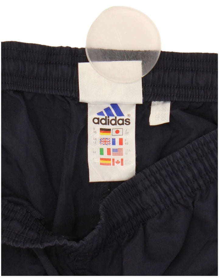 Adidas Womens Sport Shorts UK 12 Medium Navy Blue Polyester
