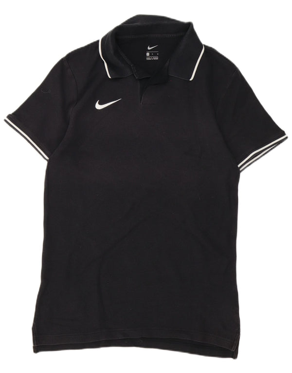 Nike Mens Polo Shirt Medium Black Striped Cotton