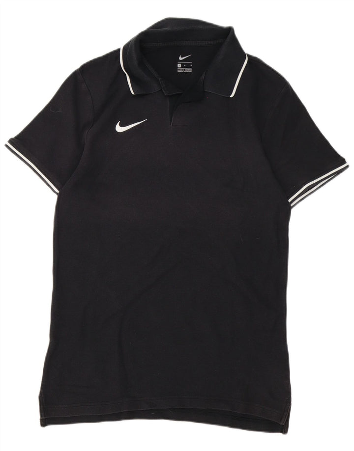 Nike Mens Polo Shirt Medium Black Striped Cotton