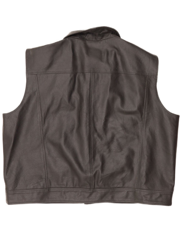 Texpeed Mens Motorcycle Leather Gilet 10XL Black